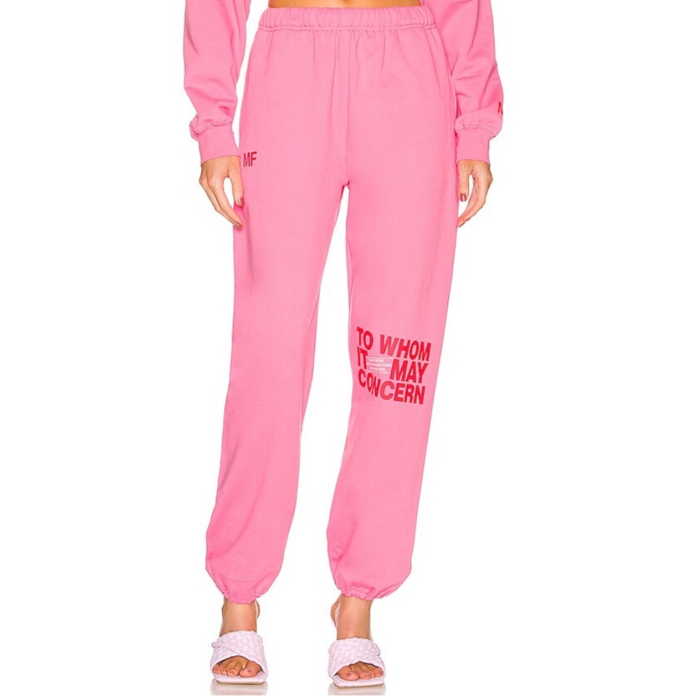 Mayfair Group Pink To Whom It May Concern Graphic Sweatpants Sz L/XL